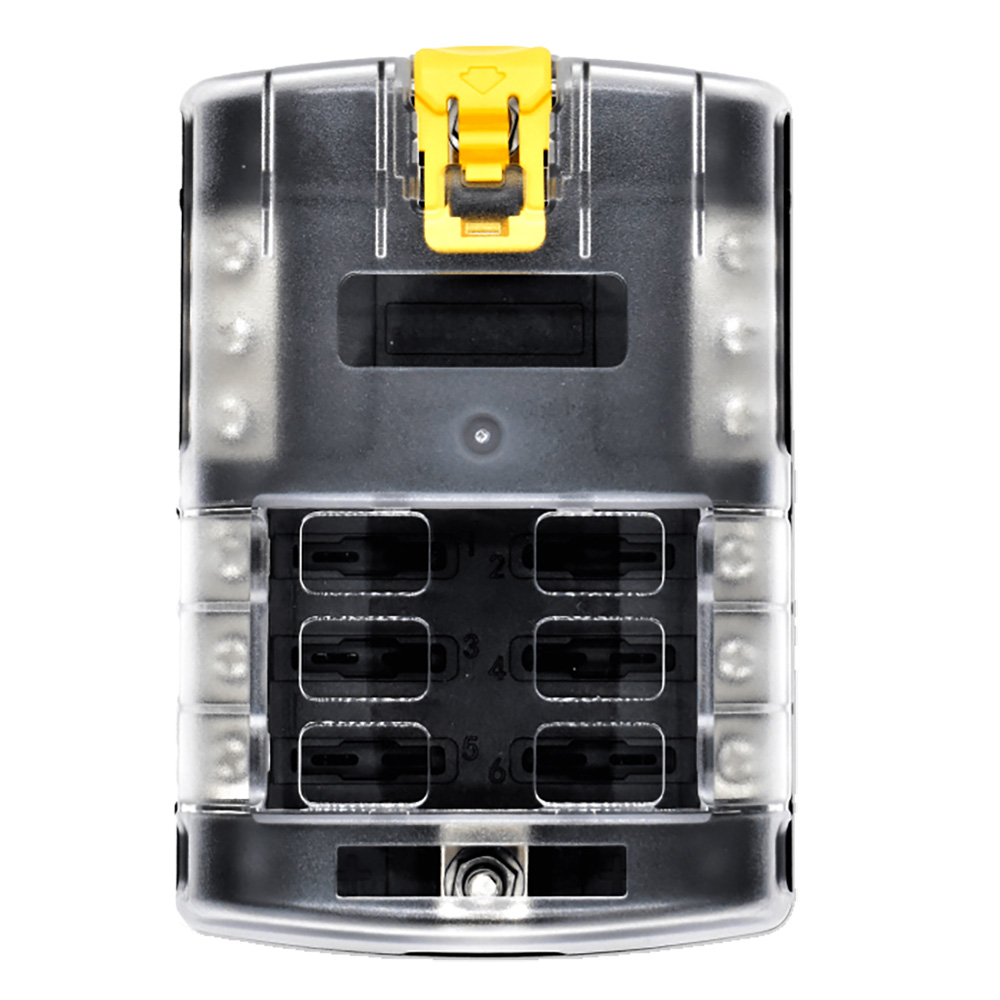 Image 1: Bluewater 6 Position Fuse Block ATC w/Yellow Slide