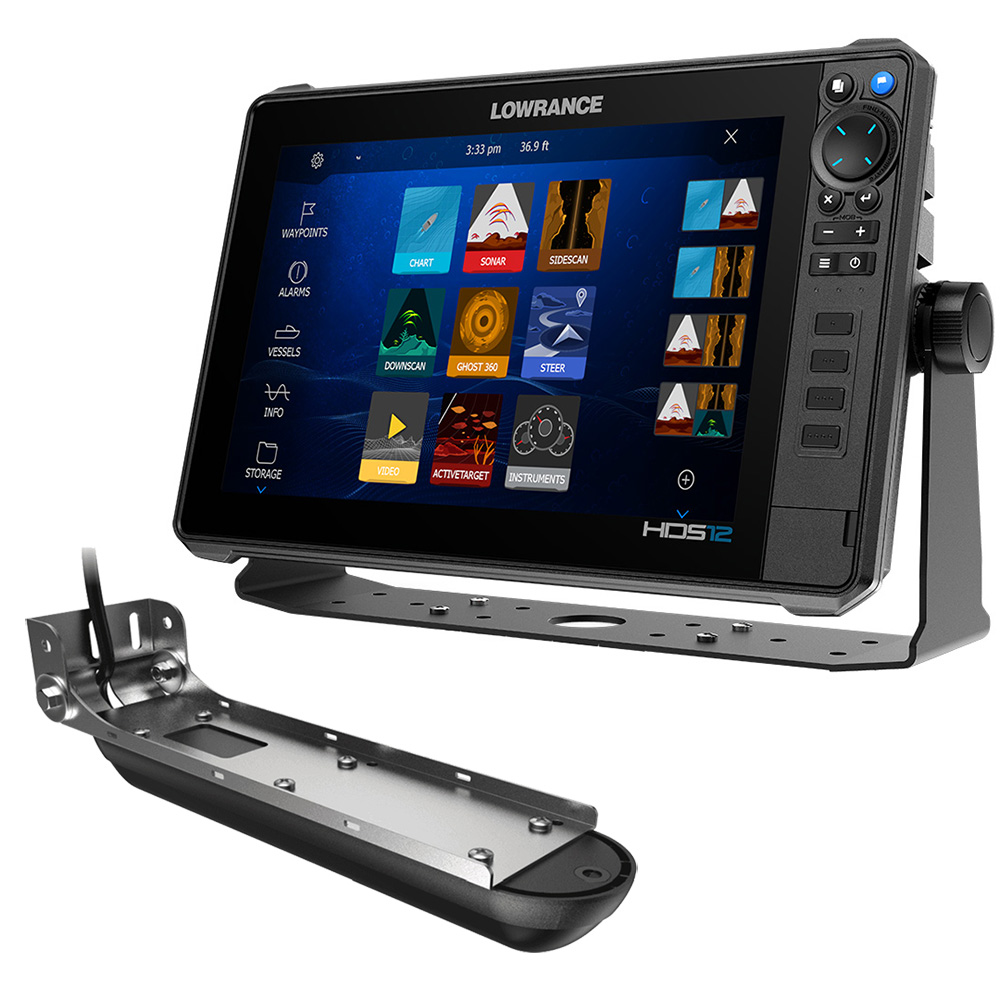 Image 1: Lowrance HDS PRO 12 w/Preloaded C-MAP DISCOVER OnBoard & Active Imaging 3-in-1 Transom Mount Transducer