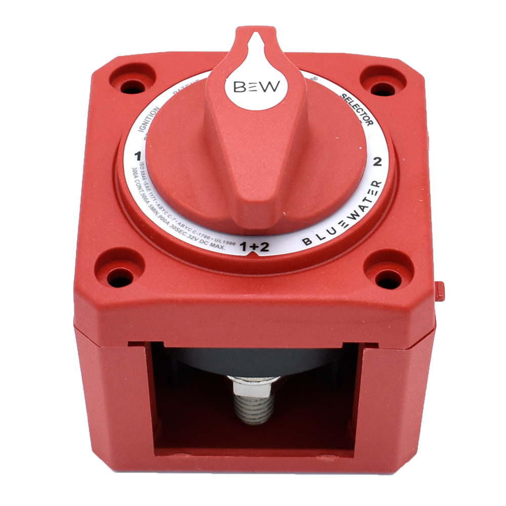 Image 1: Bluewater Off/1/2/Both Battery Switch - Surface Mount - Red