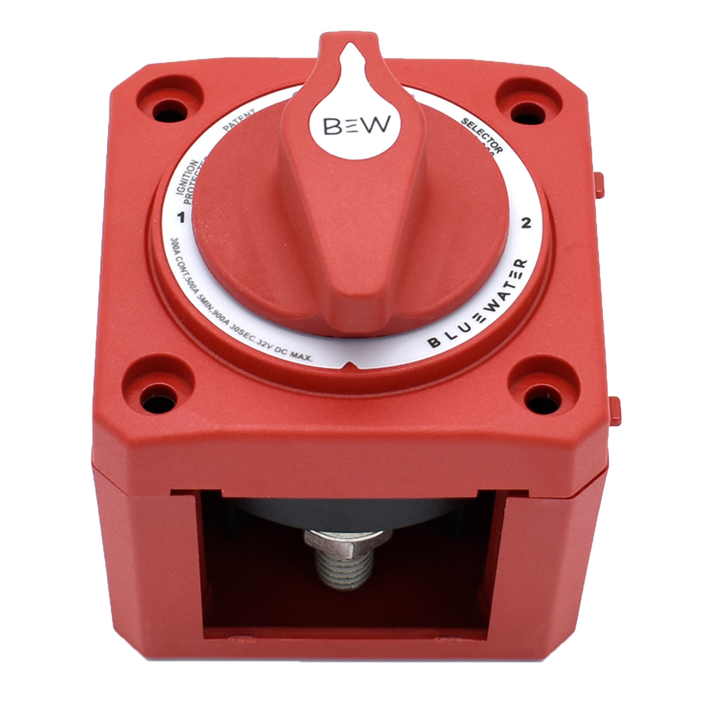 Image 1: Bluewater OFF/1/2 Battery Switch - Surface Mount - Red