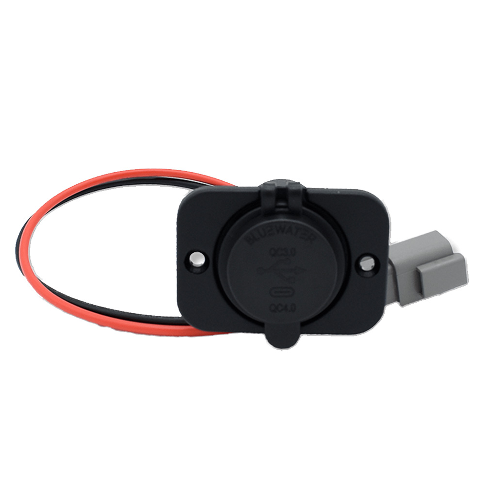 Image 1: Bluewater USB/USB-C w/Deutsch Connector & Plate