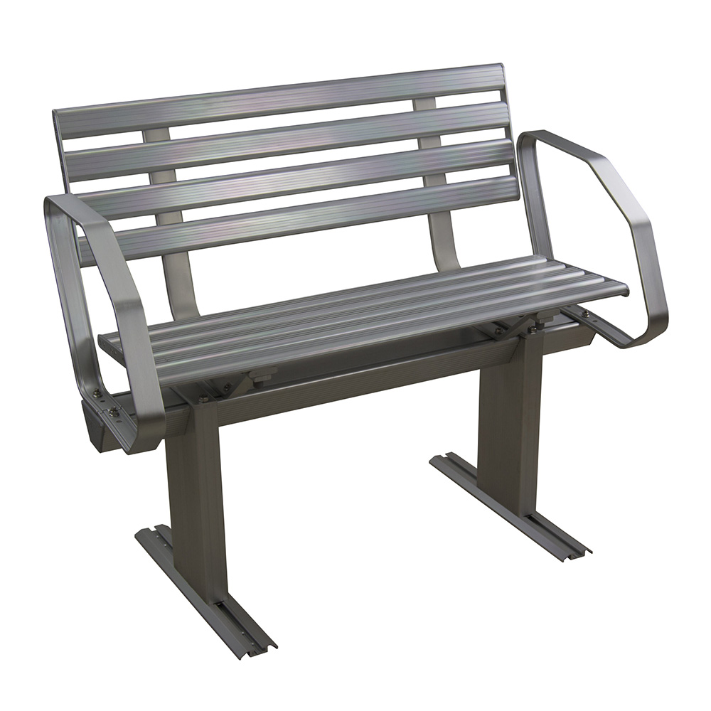 Image 1: Springfield Aluminum Dock Bench w/Arms