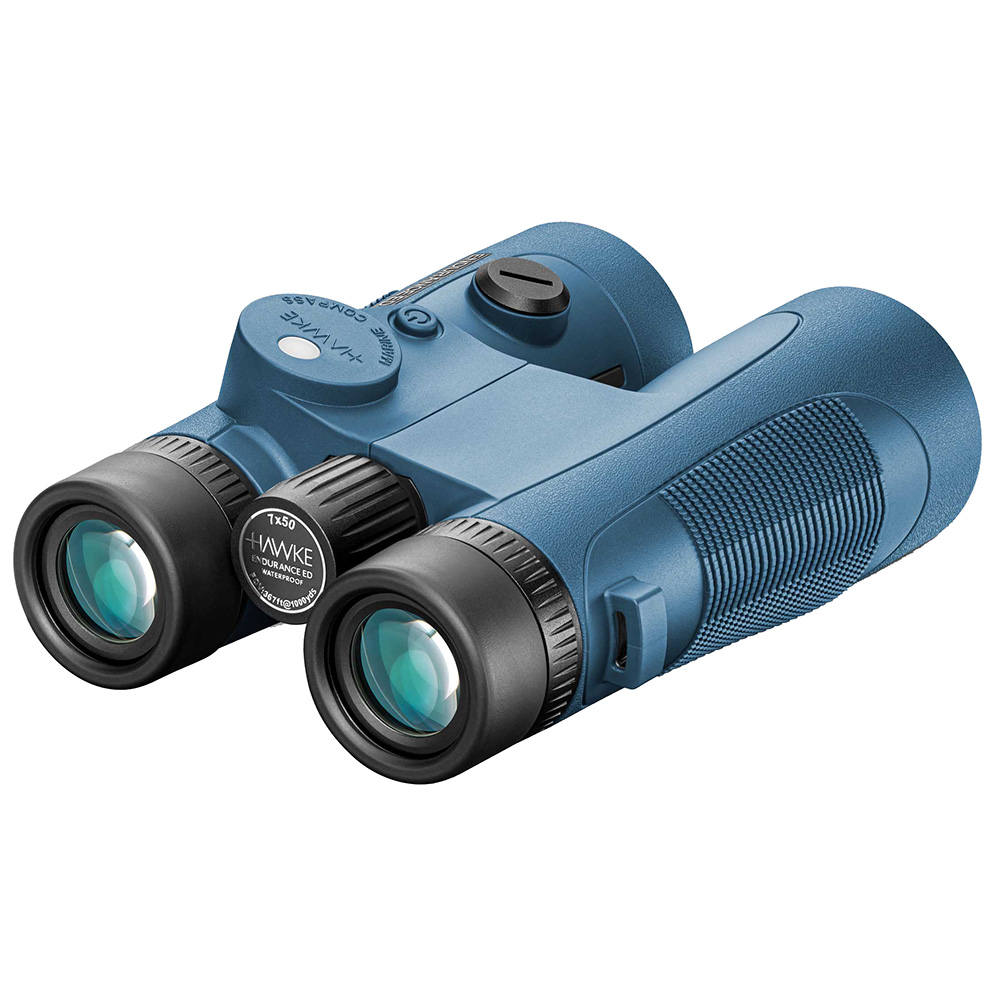 Image 2: Hawke Optics Endurance ED Marine Binoculars 7x50 - Blue w/Compass