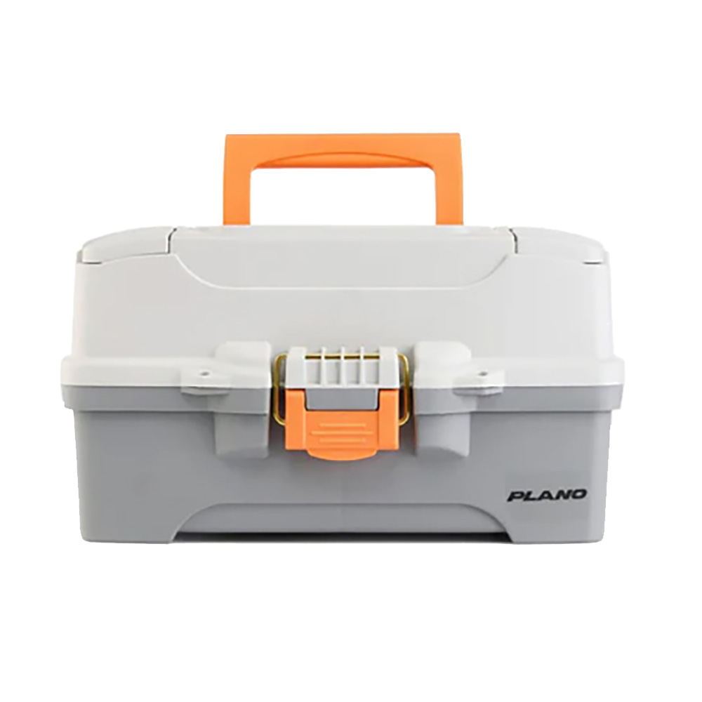 Image 1: Plano Two-Tray Tackle Box - Light Grey/Dark Grey