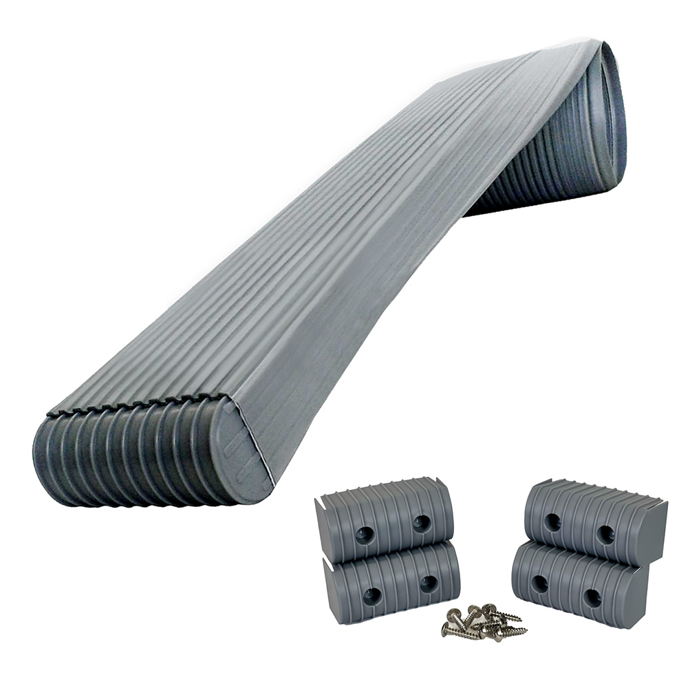 Image 1: Caliber BunkWrap Kit - Grey 16' x 2" x 4" Roll + 4 Caps + HRDW Roll + 4 Endcaps & Stainless Steel Hardware