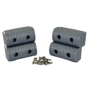 Image 1: Caliber BunkWrap End Cap 2x4" Grey Accessory Kit w/Stainless Steel Hardware *4-Pack