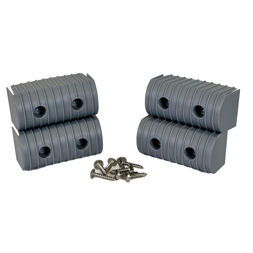 Image 1: Caliber BunkWrap End Cap 2x4" Grey Accessory Kit w/Stainless Steel Hardware *4-Pack
