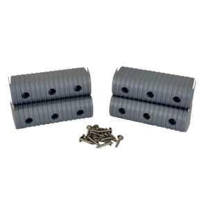 Image 1: Caliber BunkWrap End Cap 2x6" Grey Accessory Kit w/Stainless Steel Hardware *4-Pack