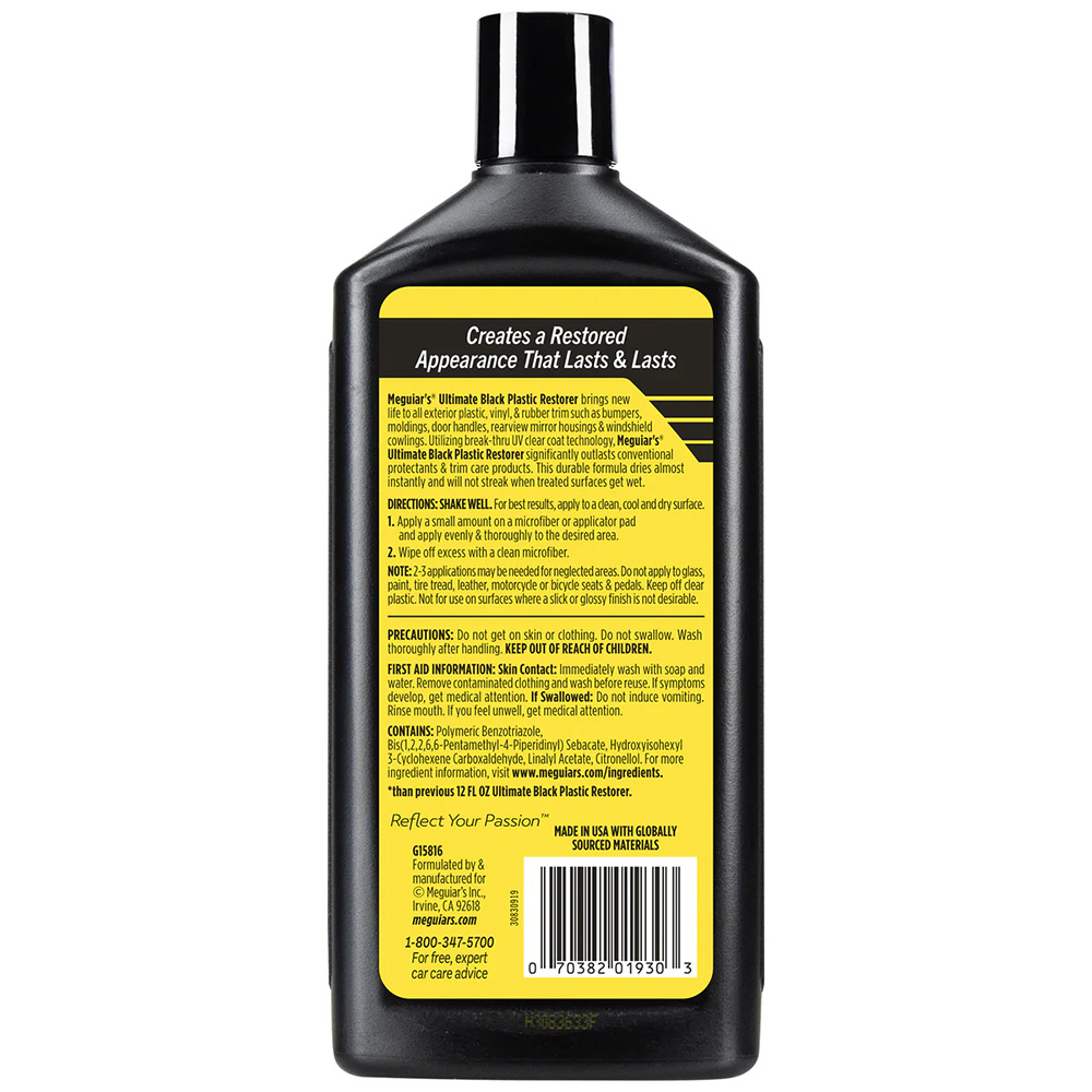 Image 2: Meguiar's Ultimate Black Plastic Restorer - 16oz