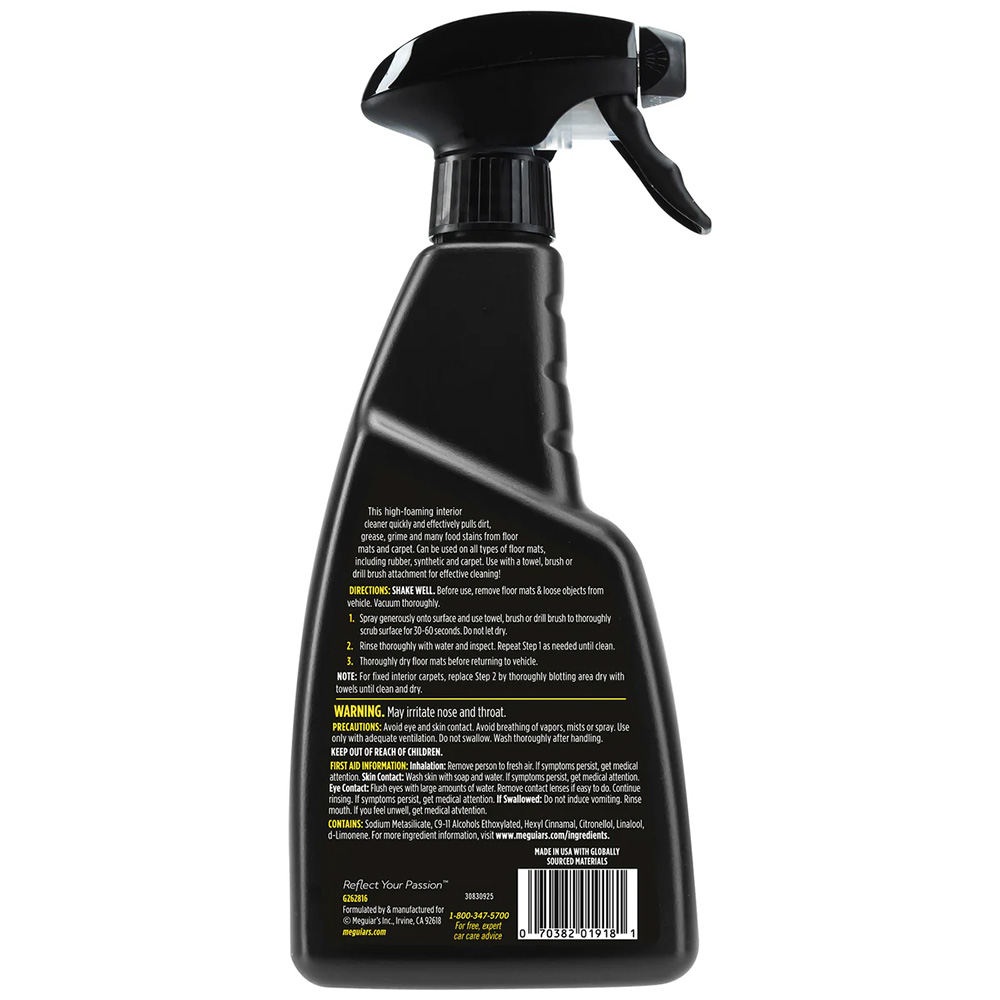 Image 2: Meguiar's Foaming Floor Mat + Carpet Cleaner - 16oz
