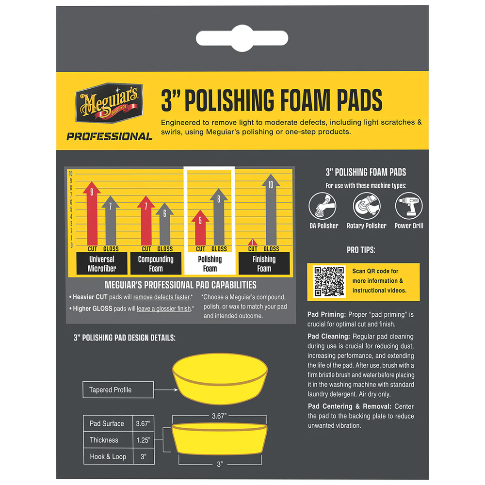 Image 2: Meguiar's Professional 3" Polishing Foam Pads *3-Pack