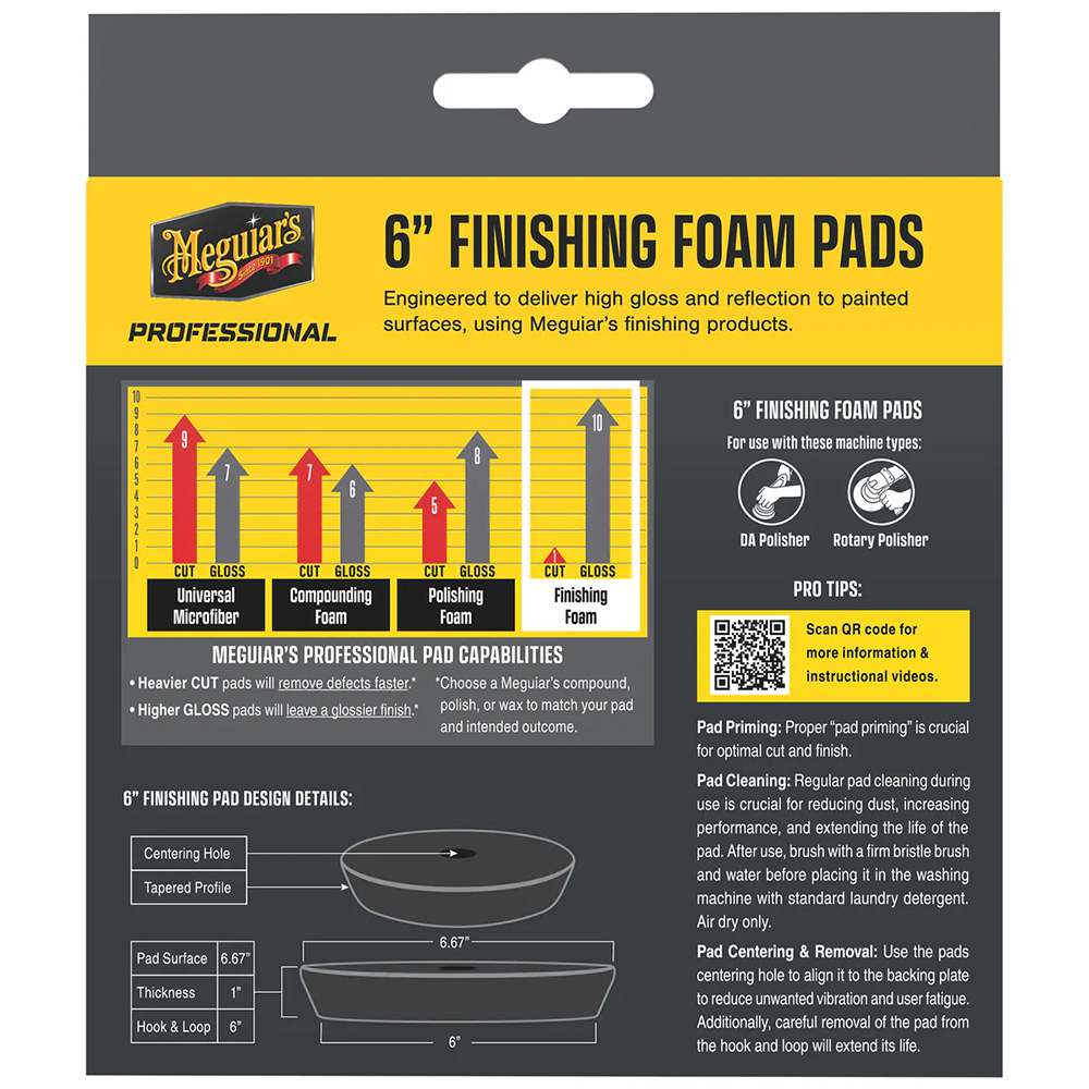 Image 2: Meguiar's Professional 6" Foam Finishing Pads *2-Pack