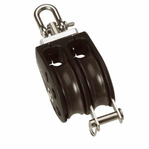 Image 1: Barton Size 2 35mm Plain Bearing Pulley Block Double Swivel & Becket