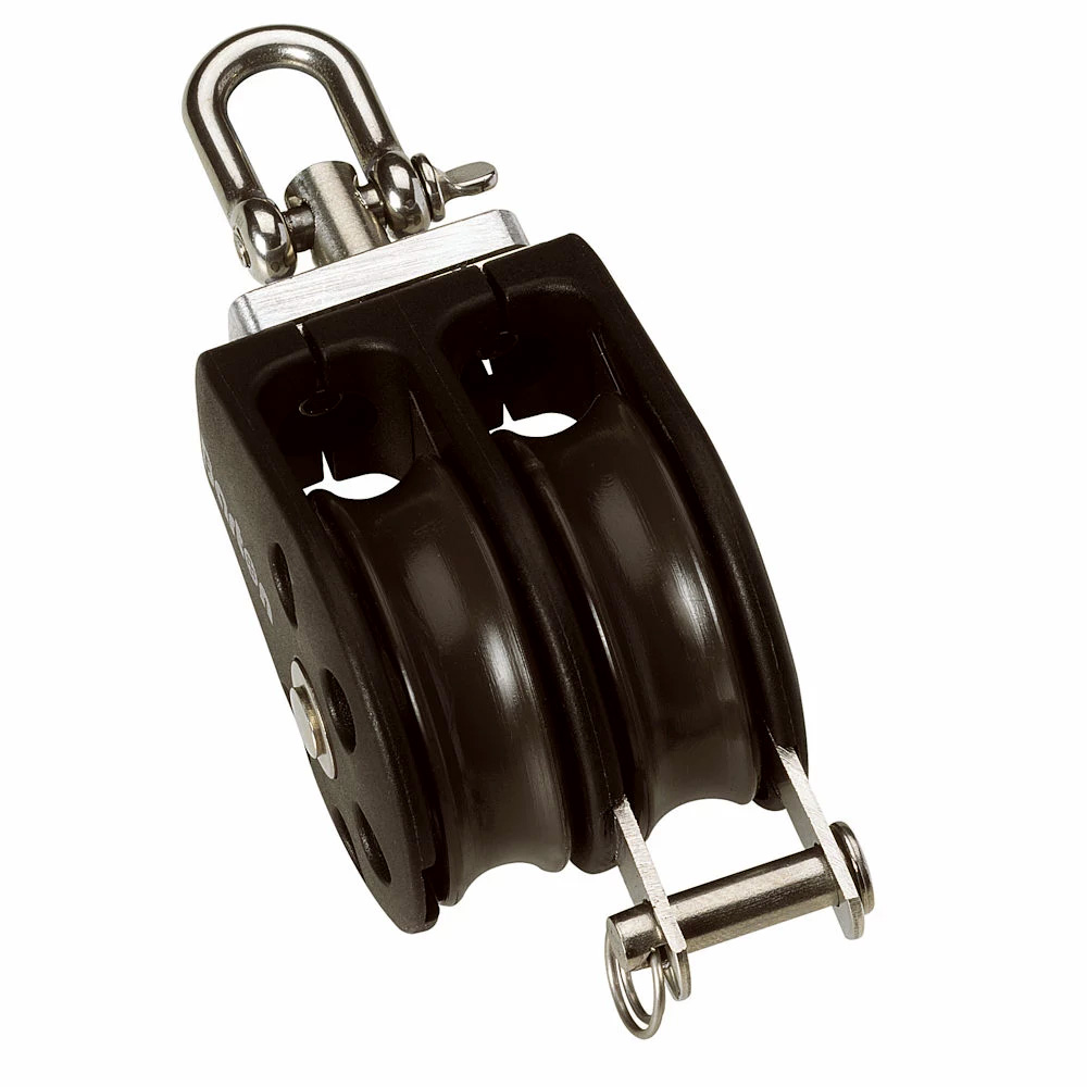 Image 1: Barton Size 5 54mm Plain Bearing Pulley Block Double Swivel & Becket