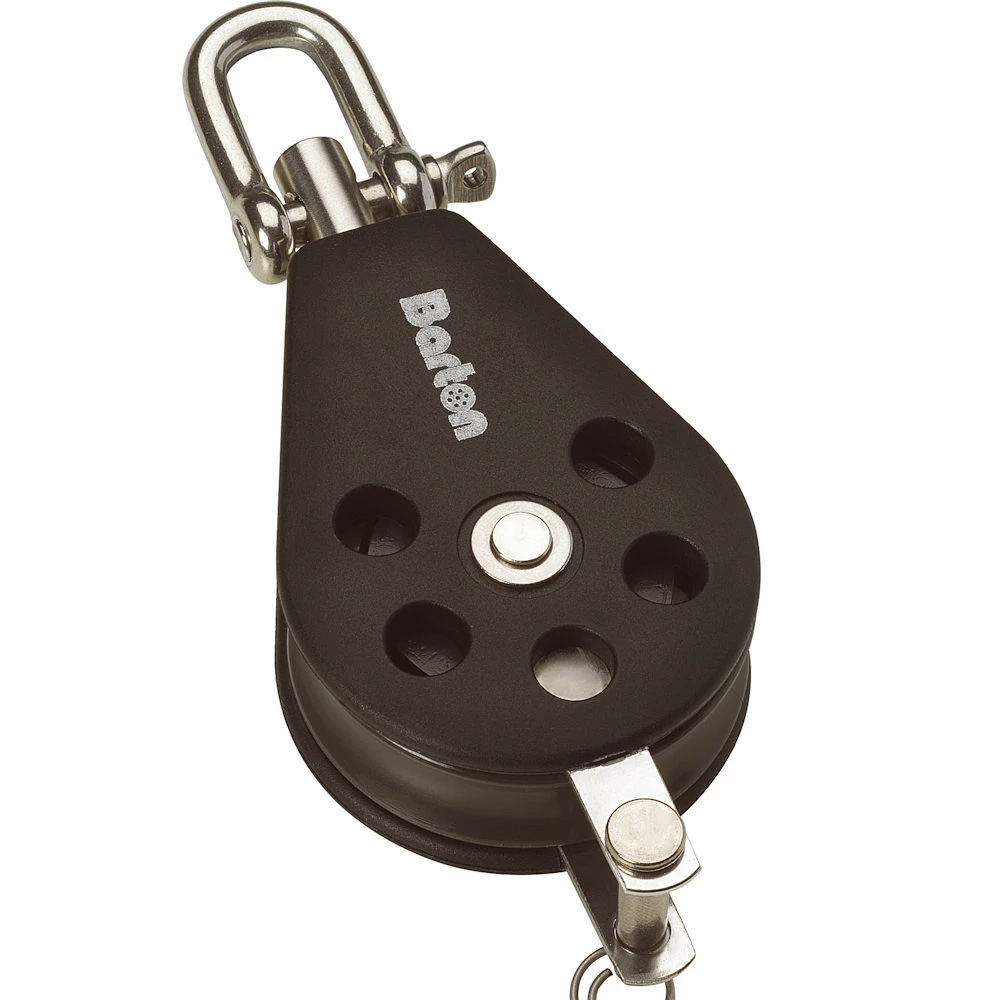 Image 1: Barton Size 1 30mm Plain Bearing Pulley Block Single Swivel & Becket