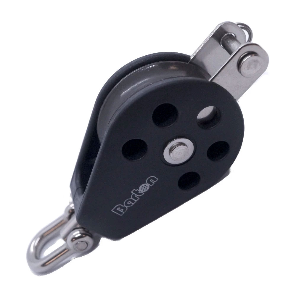 Image 1: Barton Size 3 45mm Plain Bearing Pulley Block Single Swivel & Becket