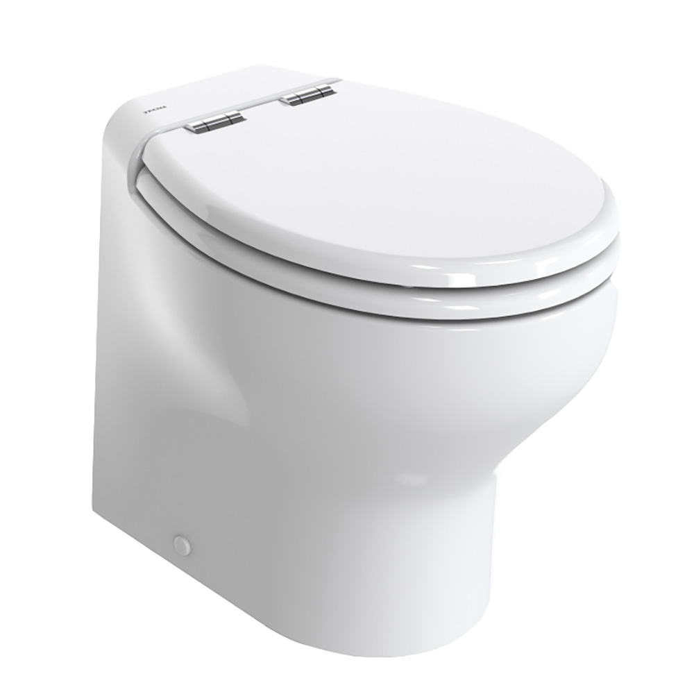 Image 1: Thetford Silence Plus 2G w/Wood Polyester Soft Close Seat & Standard Solenoid - High, White - 12V