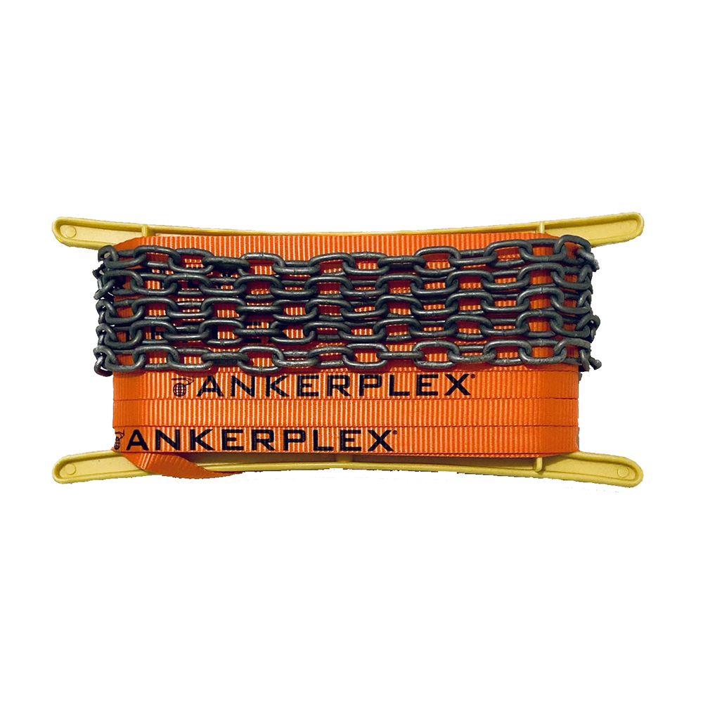 Image 1: Ankerplex Flat Anchor Line w/Chain f/Vessels up to 15' 75' + 9' Galvanized Chain on Storage Reel