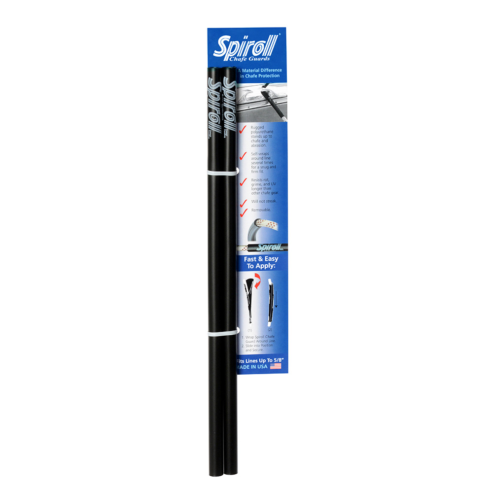 Image 1: Spiroll Chafe Guard Black f/Lines up to 5/8" Diameter - Pair