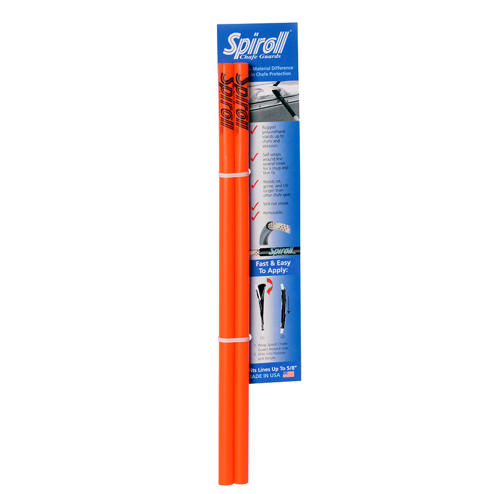 Image 1: Spiroll Chafe Guard Orange f/Lines up to 5/8" Diameter - Pair