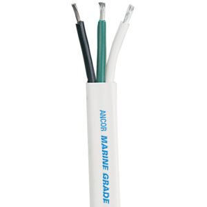 Image 1: Ancor White Triplex Cable - 12/3 - White, Black, Green - Sold by the Foot