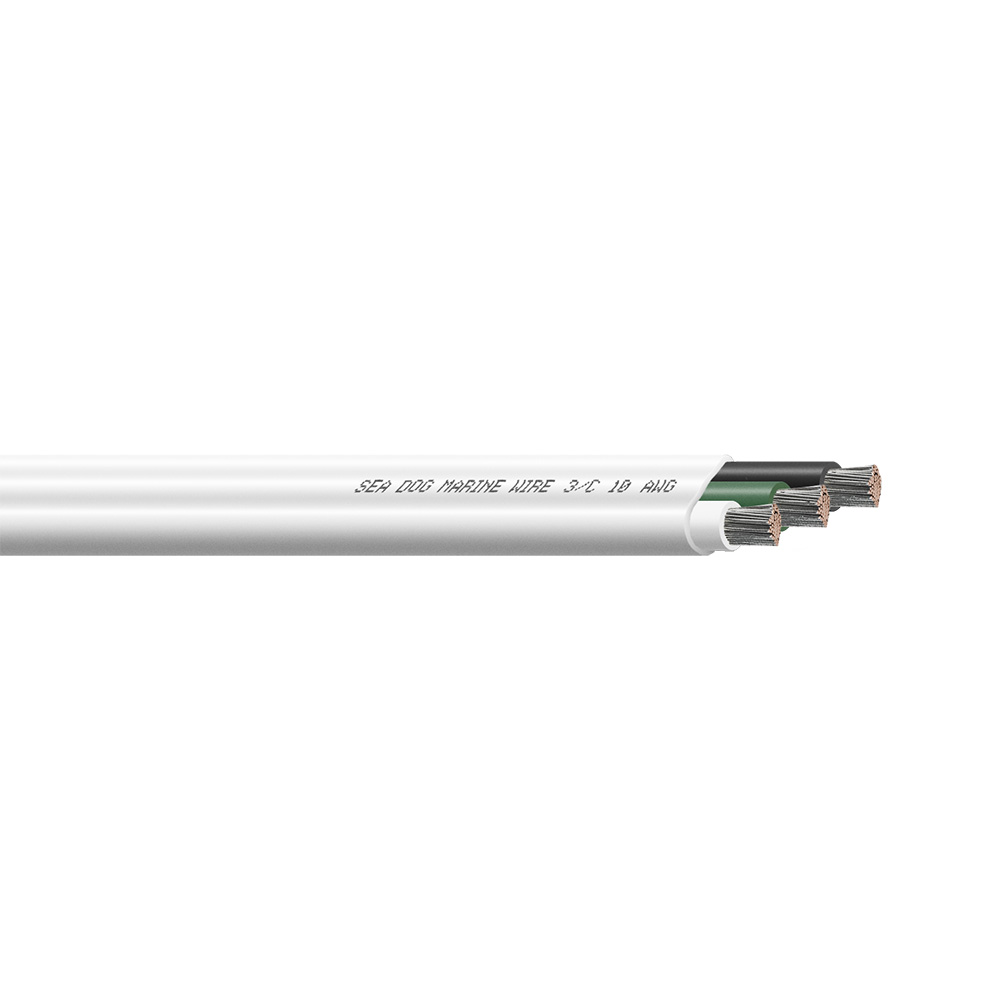 Image 1: Sea-Dog 10/3 AWG Flat Triplex Wire - White/Green/Black - 100'
