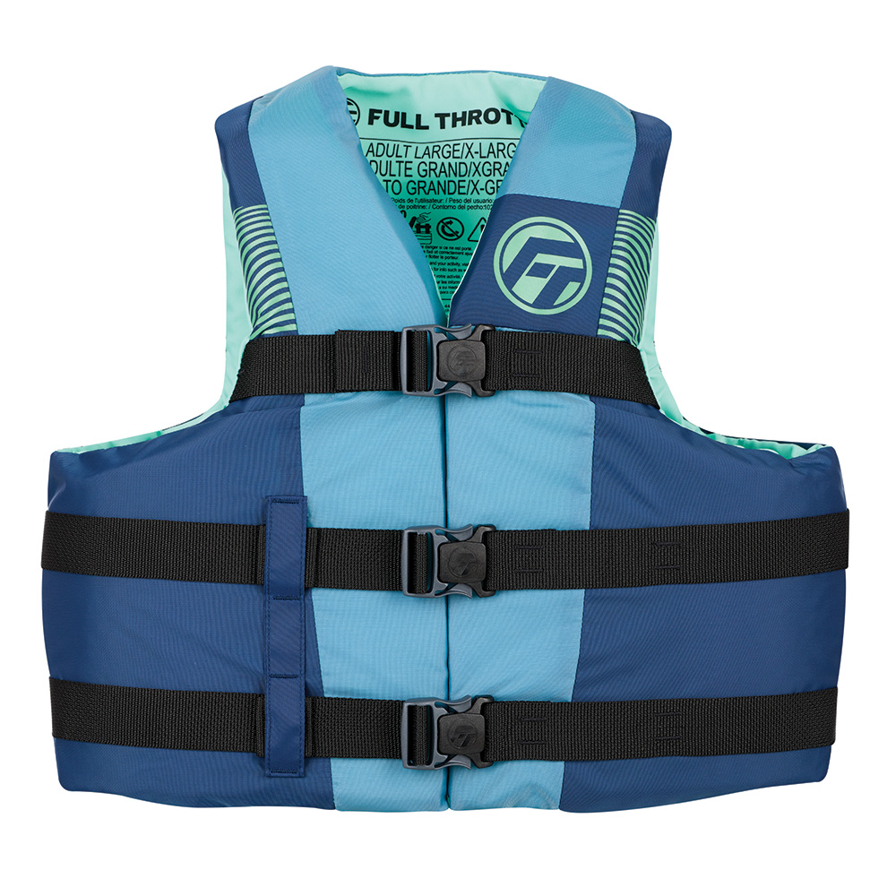 Image 1: Full Throttle Adult Nylon Life Jacket - S/M - Blue/Black