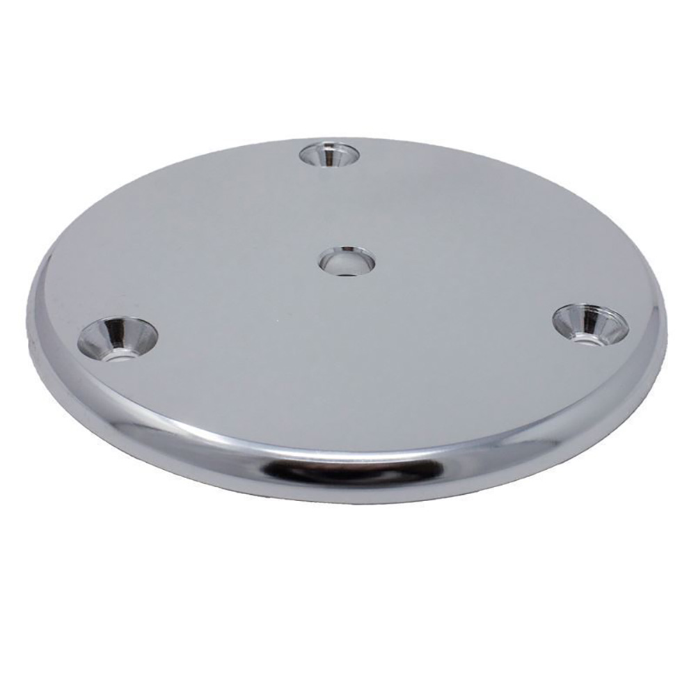 Image 1: TACO Round Pad 3-Hole Mill Finish - 4-1/2"