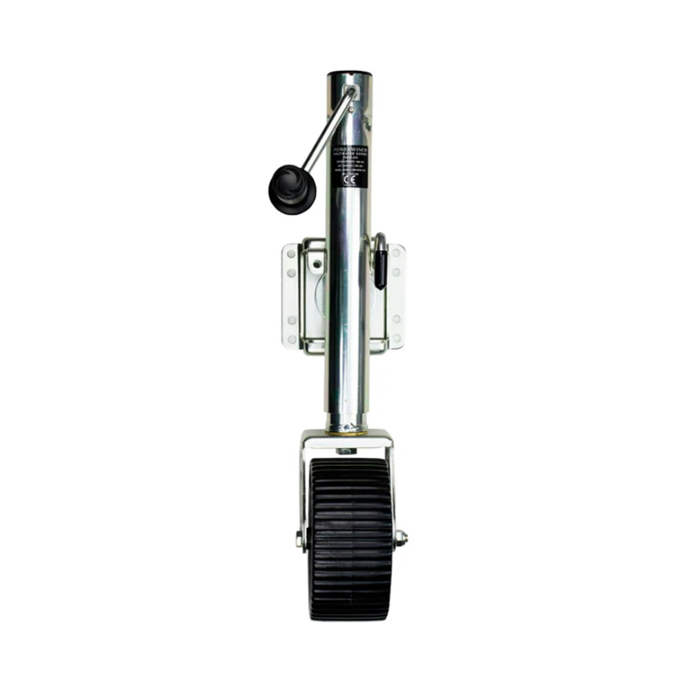Image 1: Powerwinch Saltwater Series Jack - 1500lb, Bolt-On, Single Wheel Wide, Zinc 500+ HR Salt Spray