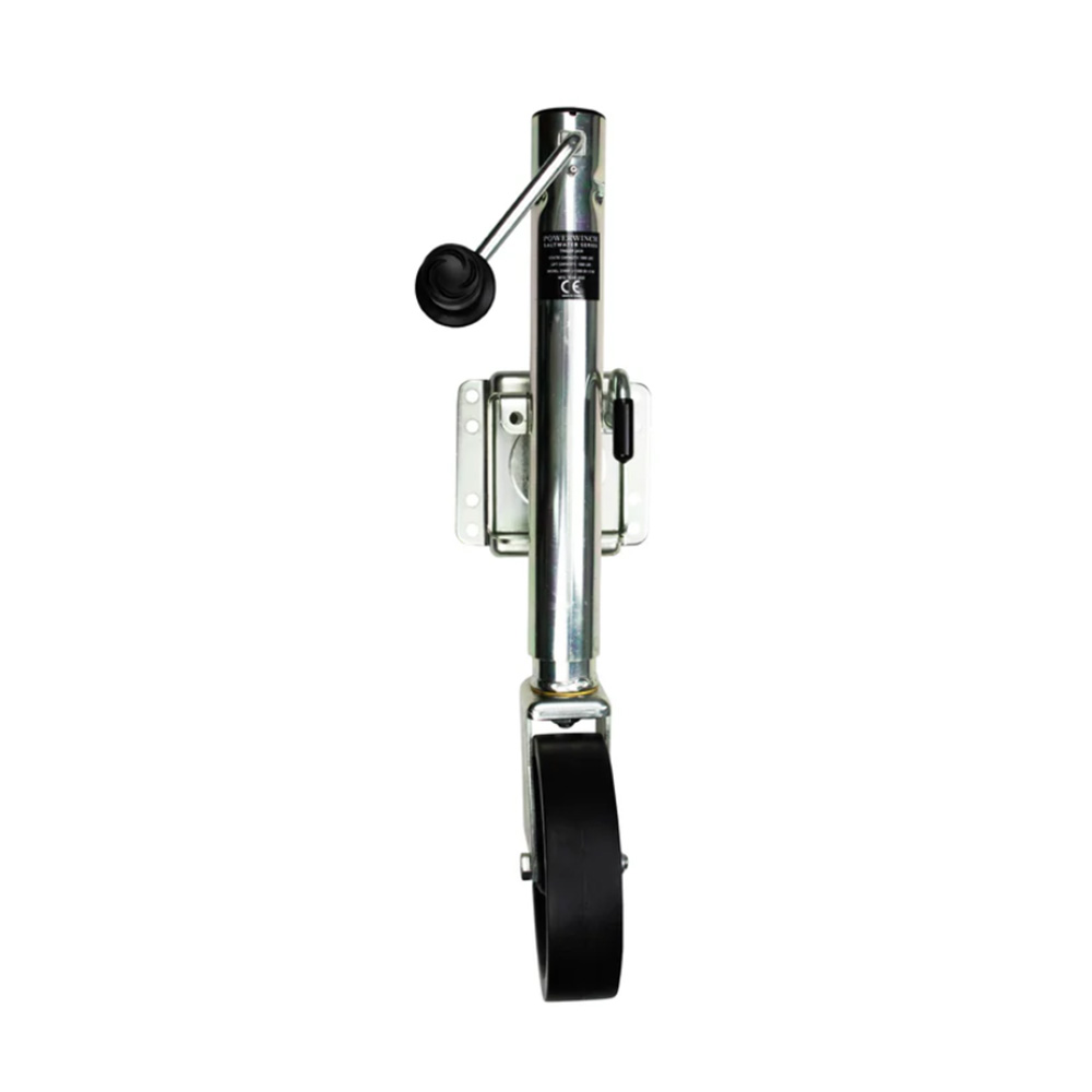 Image 1: Powerwinch Saltwater Series Jack - 1500lb, Weld-On, Single Wheel, Zinc 500+ HR Salt Spray