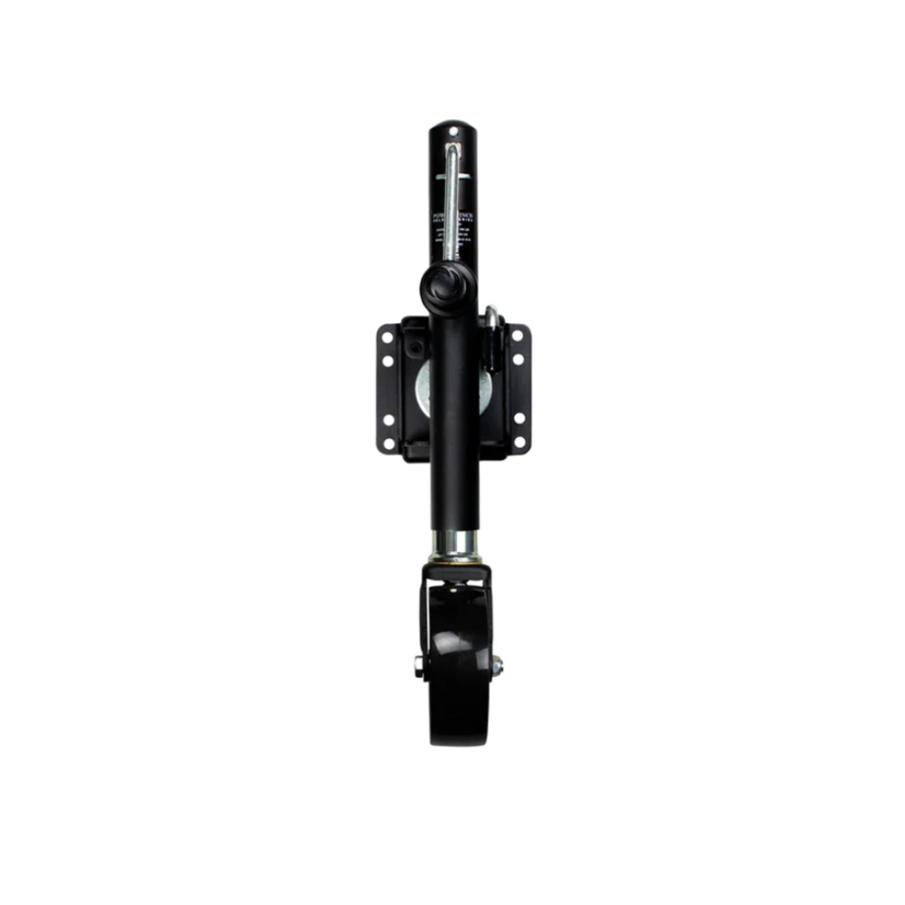Image 1: Powerwinch Select Series Jack - 1200lb, Weld-On, Single Wheel, Carbon Black