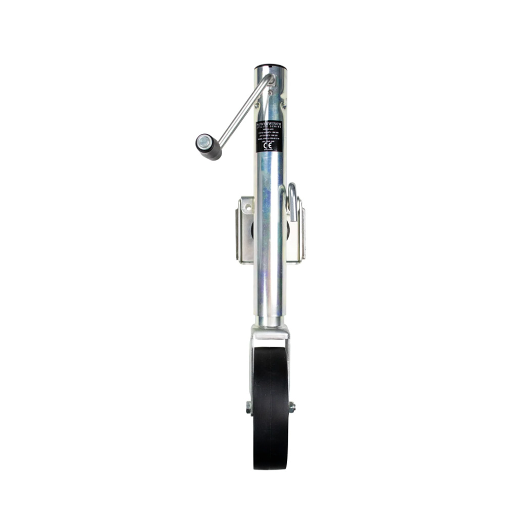 Image 1: Powerwinch Utility Series Jack - 1500lb, Bolt-On, Single Wheel, Zinc