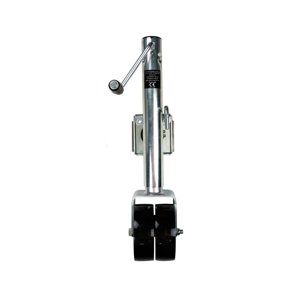 Image 1: Powerwinch Utility Series Jack - 1500lb, Bolt-On, Double Wheel, Zinc