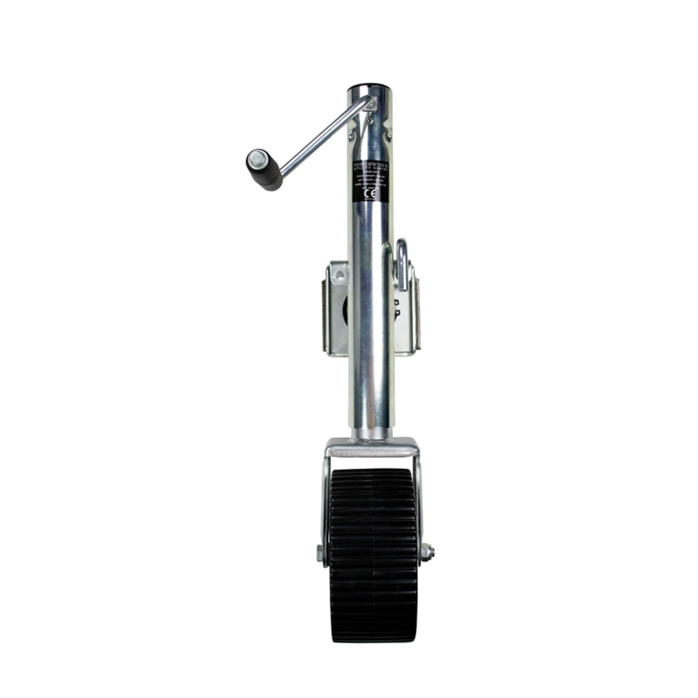 Image 1: Powerwinch Utility Series Jack - 1500lb, Weld-On, Single Wheel Wide, Zinc