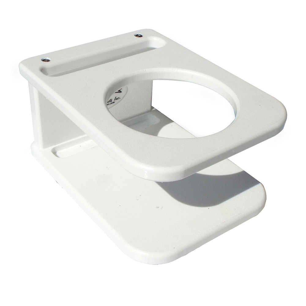 Image 1: Deep Blue Marine Side Mount Single Drink Holder - Suction Cup Mount - White