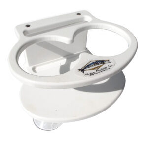 Image 1: Deep Blue Marine Double Slim Can Drink Holder & Cell Phone - White