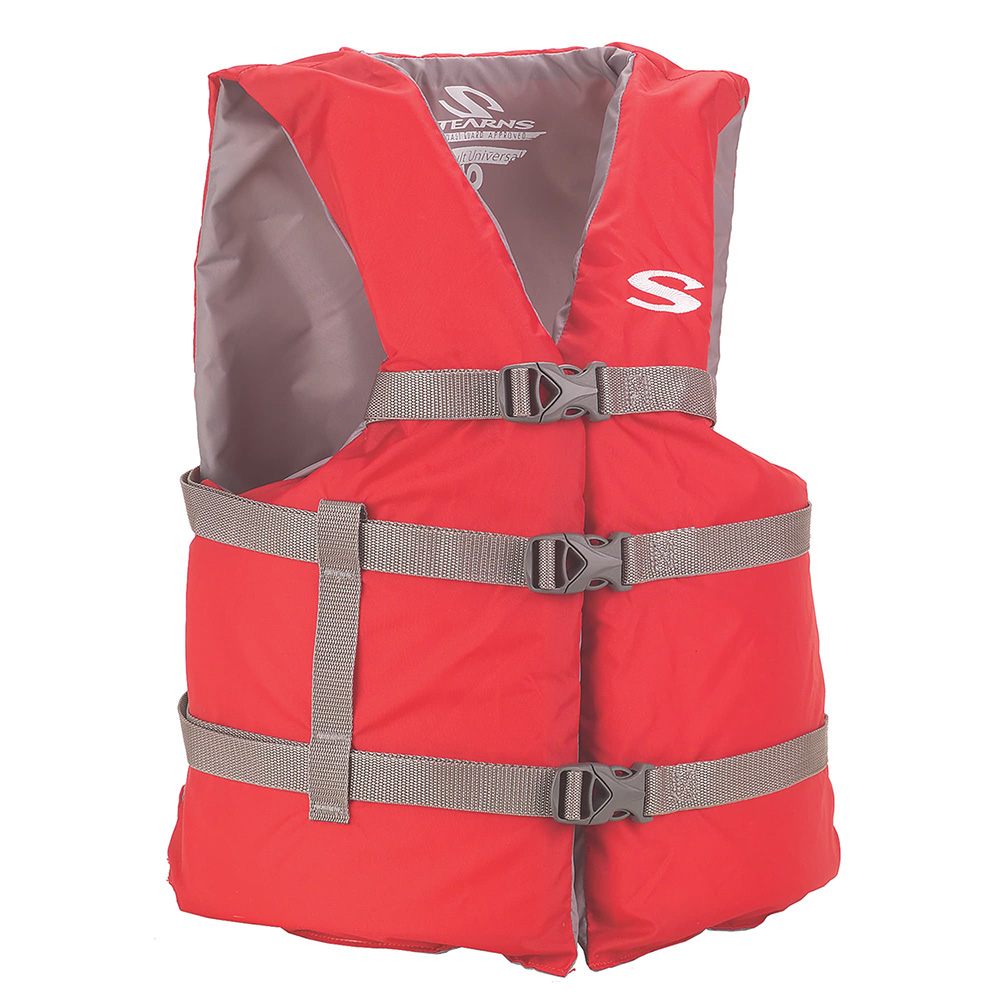 Image 1: Stearns Adult Classic Red PFD Life Vest - Universal