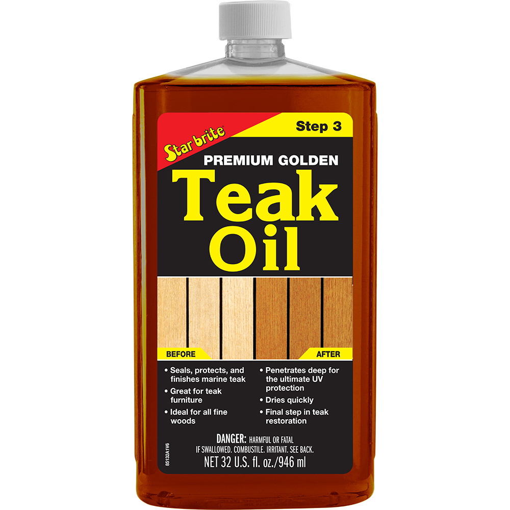 Image 1: Star brite Premium Golden Teak Oil - Step 3 - 32 oz