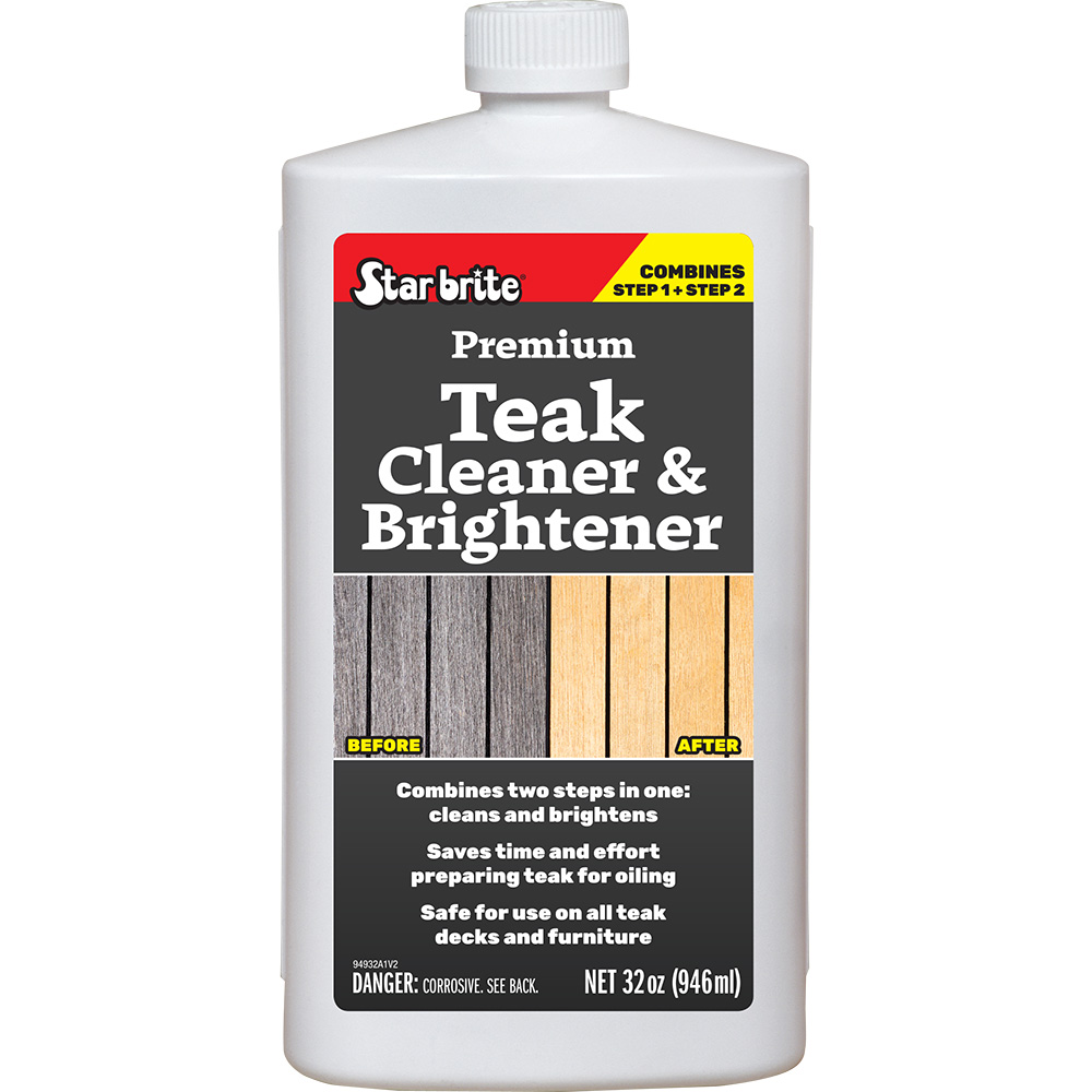 Image 1: Star brite Premium Teak Cleaner & Brightener - Restore & Enhance Wood Grain - 32 oz