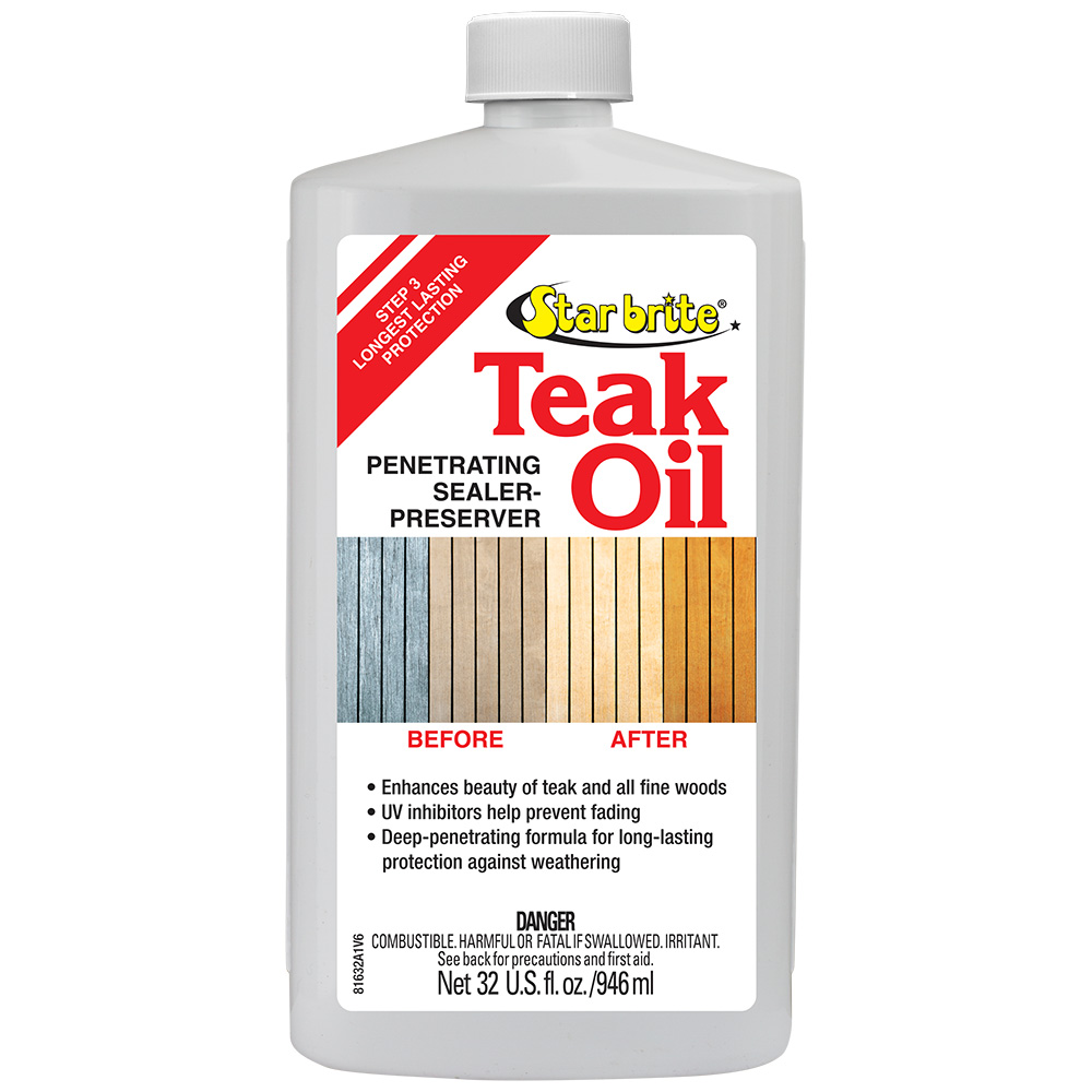 Image 1: Star brite Teak Oil - Long Lasting, Penetrating, Sealer, & Preserver w/UV Inhibitors - 32 oz