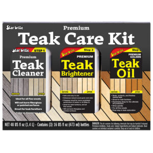 Image 1: Star brite Premium Teak Care Kit - Step 1, Step 2, & Step 3 - 16 oz
