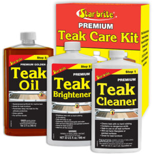 Image 1: Star brite Premium Teak Care Kit - Step 1, Step 2, & Step 3 - 32 oz