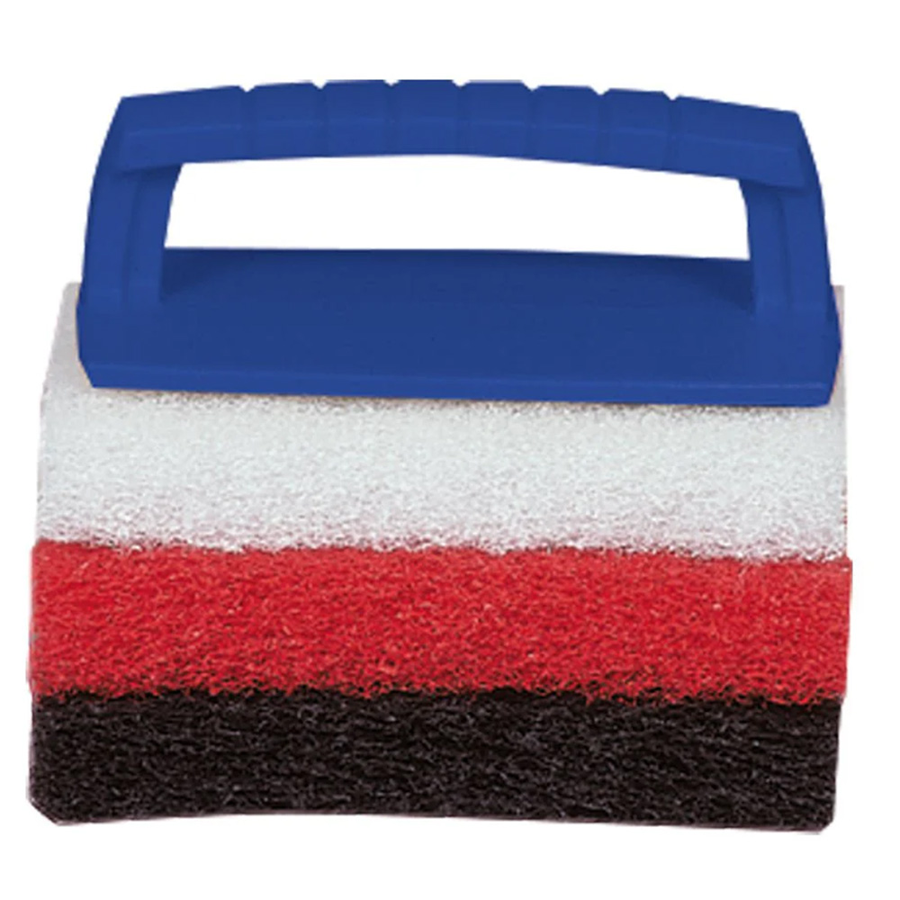 Image 1: Star brite Multi-Texture Scrub Pad Kit w/Interchangeable Handle - 3 Pads