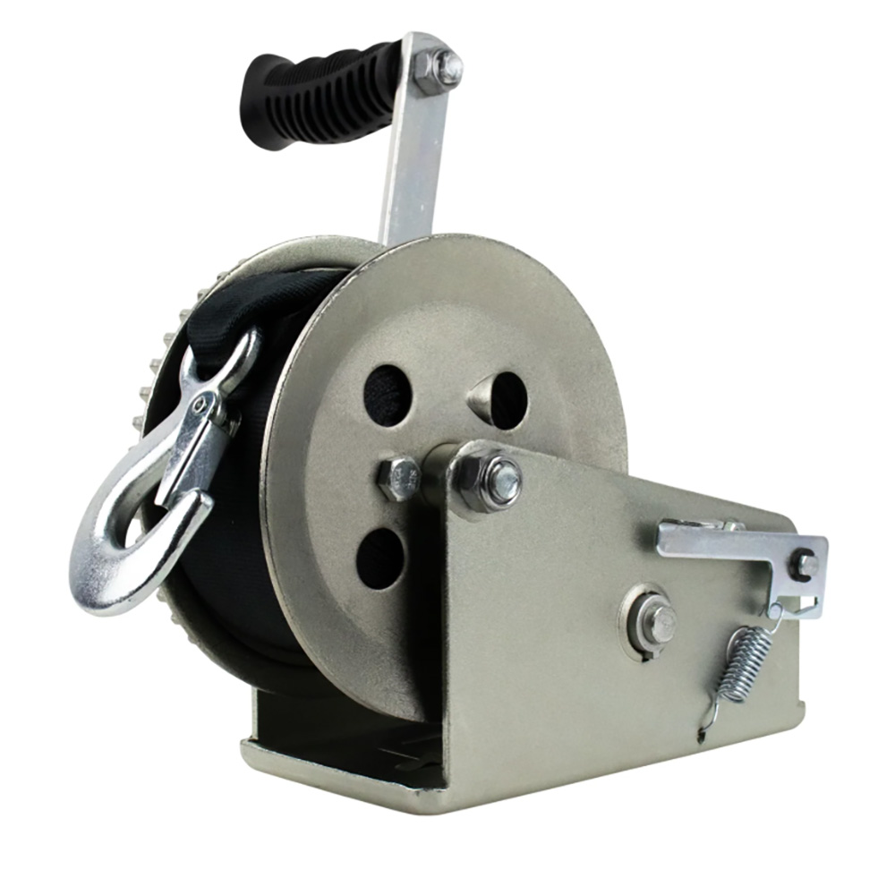 Image 1: Powerwinch Utility Series Winch 2,000lb, 2 Speed, 8" Crank Arm - Zinc