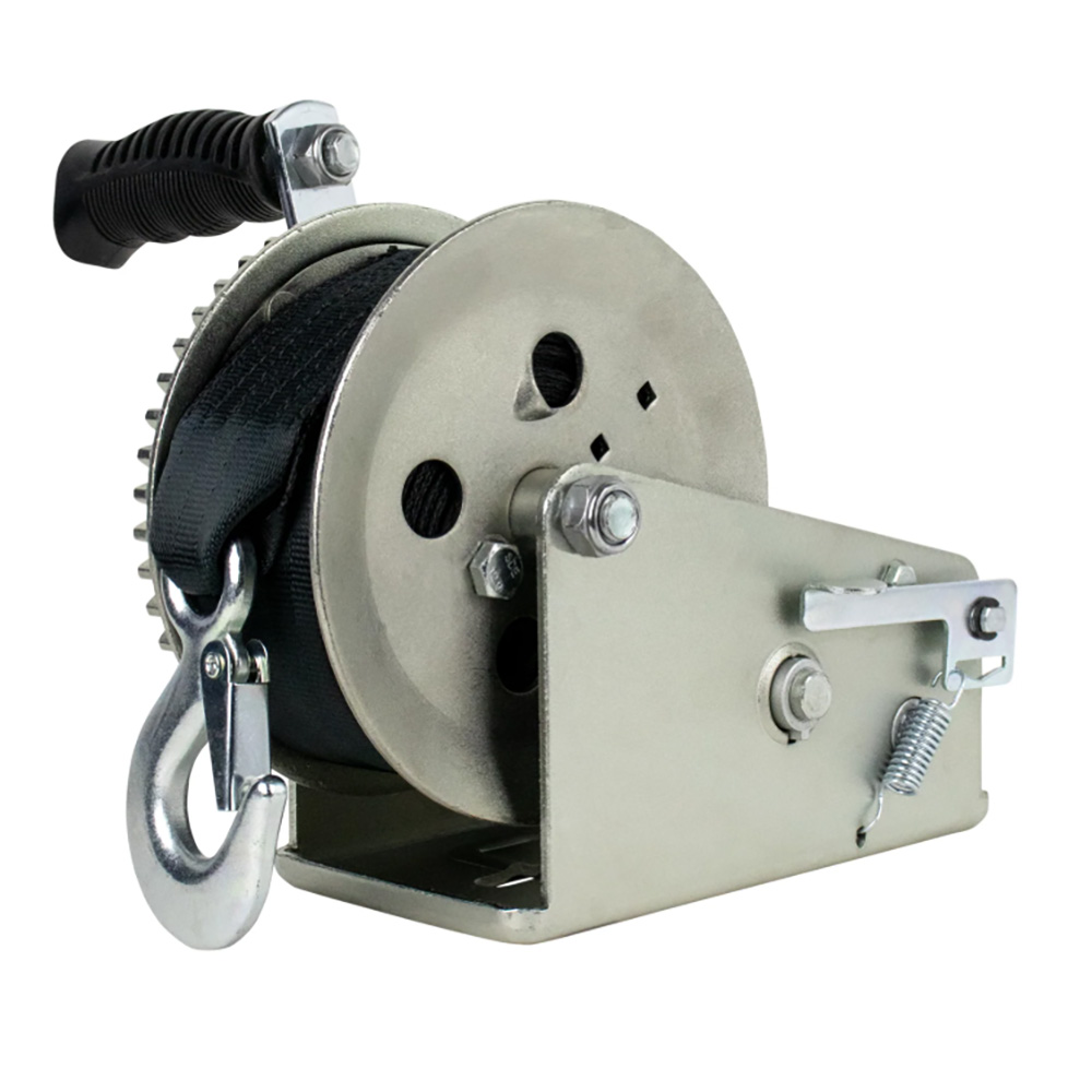 Image 1: Powerwinch Utility Series Winch 2,000lb, 2 Speed, 6" Crank Arm - Zinc