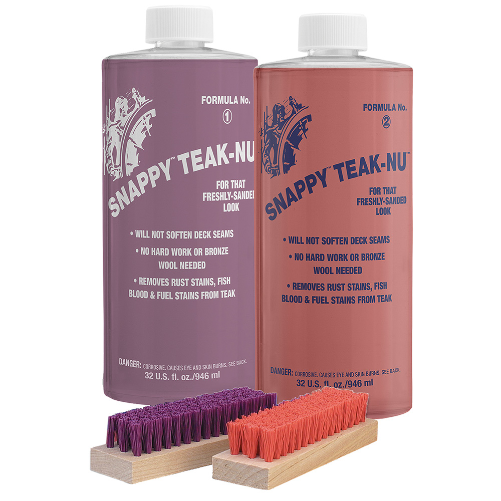 Image 1: Snappy Teak-Nu Kit - 32 oz w/Formula No. 1 - 32 oz, Formula No. 2 - 32 oz, & Bristle Brush
