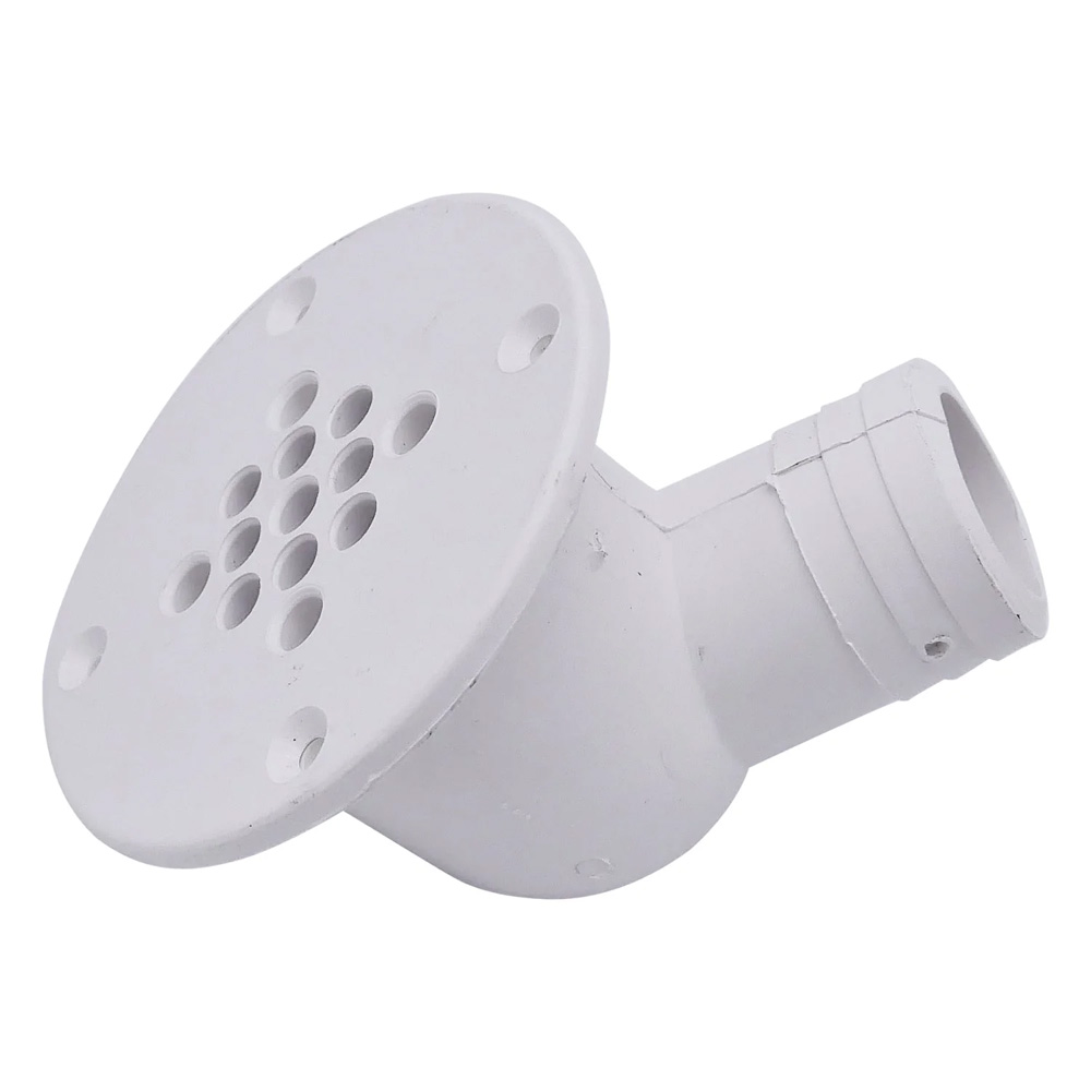 Image 2: T-M Marine 90-Degree Cockpit Scupper Drain - White
