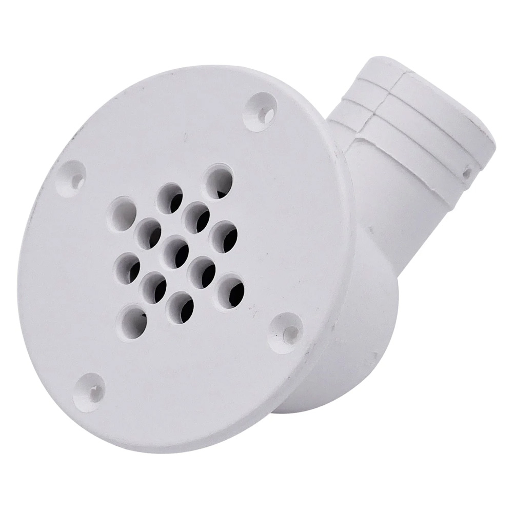 Image 1: T-M Marine 90-Degree Cockpit Scupper Drain - White