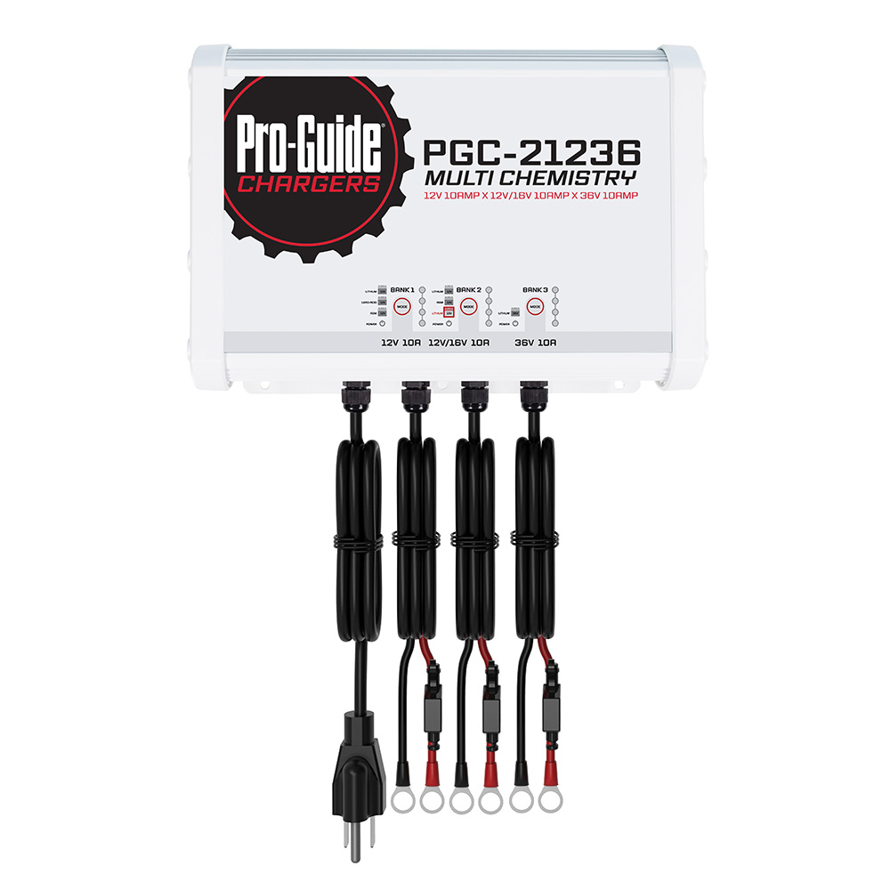Image 1: Pro-Guide 3 Bank On-Board Battery Charger - (1) 12V / (1) 12/16V / (1) 36V - 30-Amp