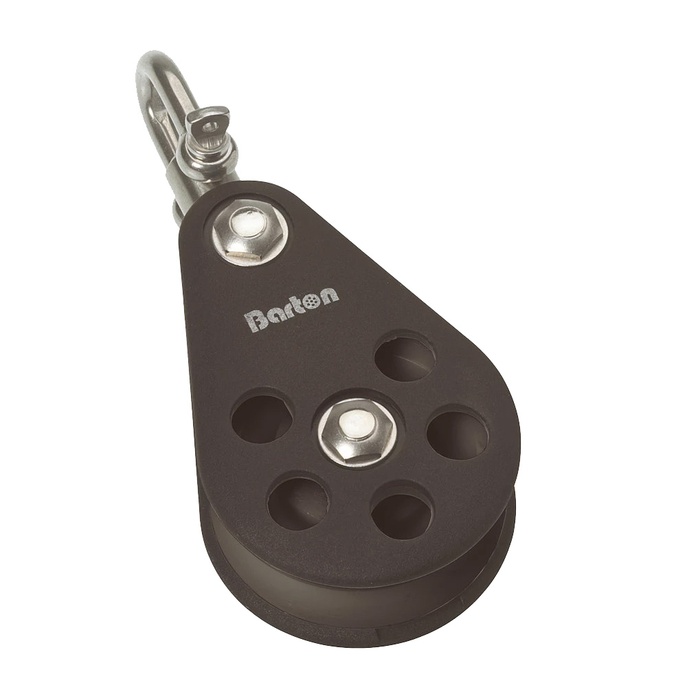 Image 1: Barton Plain Bearing Pulley Block Single Swivel - Size 6 - 64mm